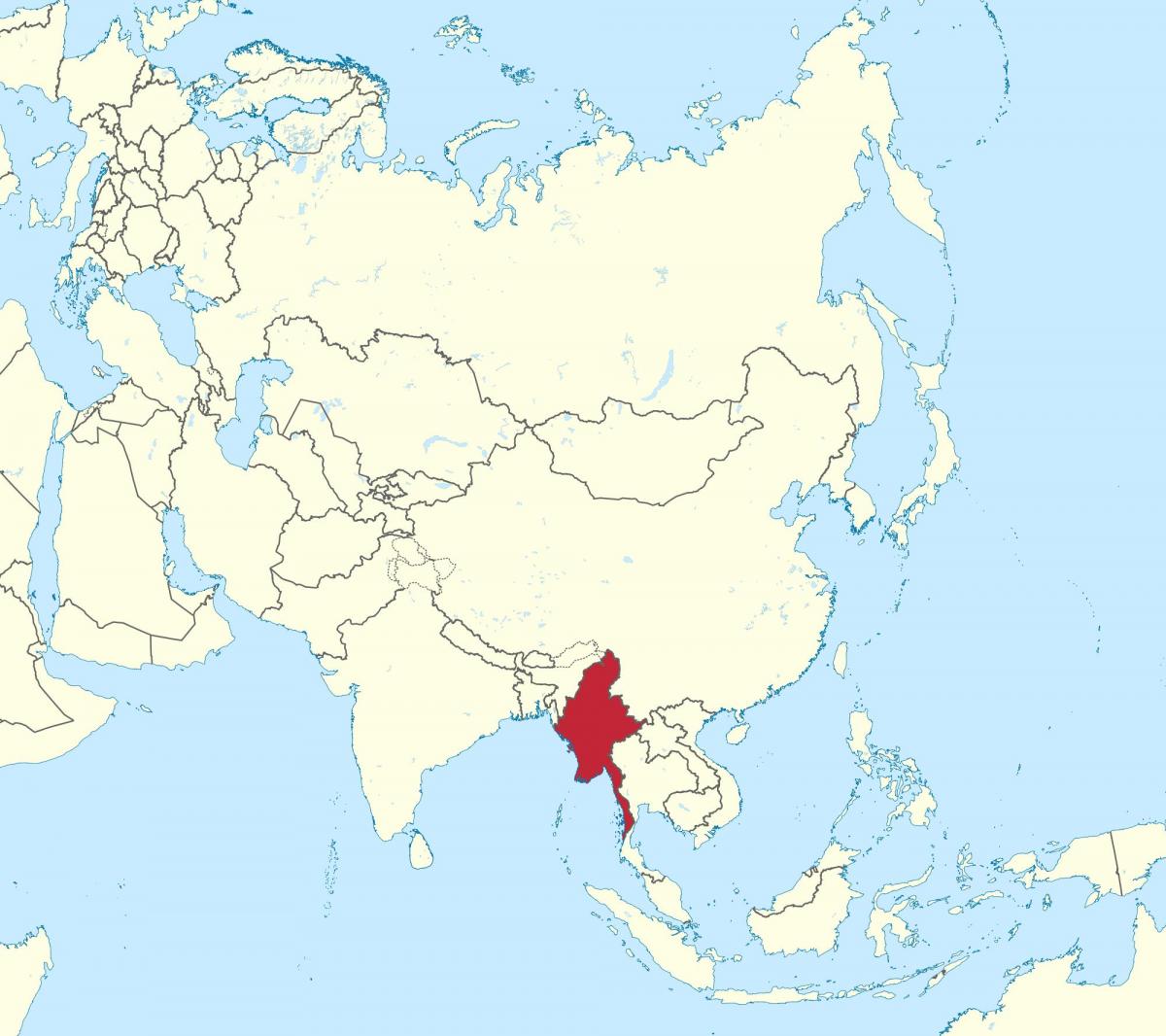 दुनिया के नक्शे म्यांमार बर्मा