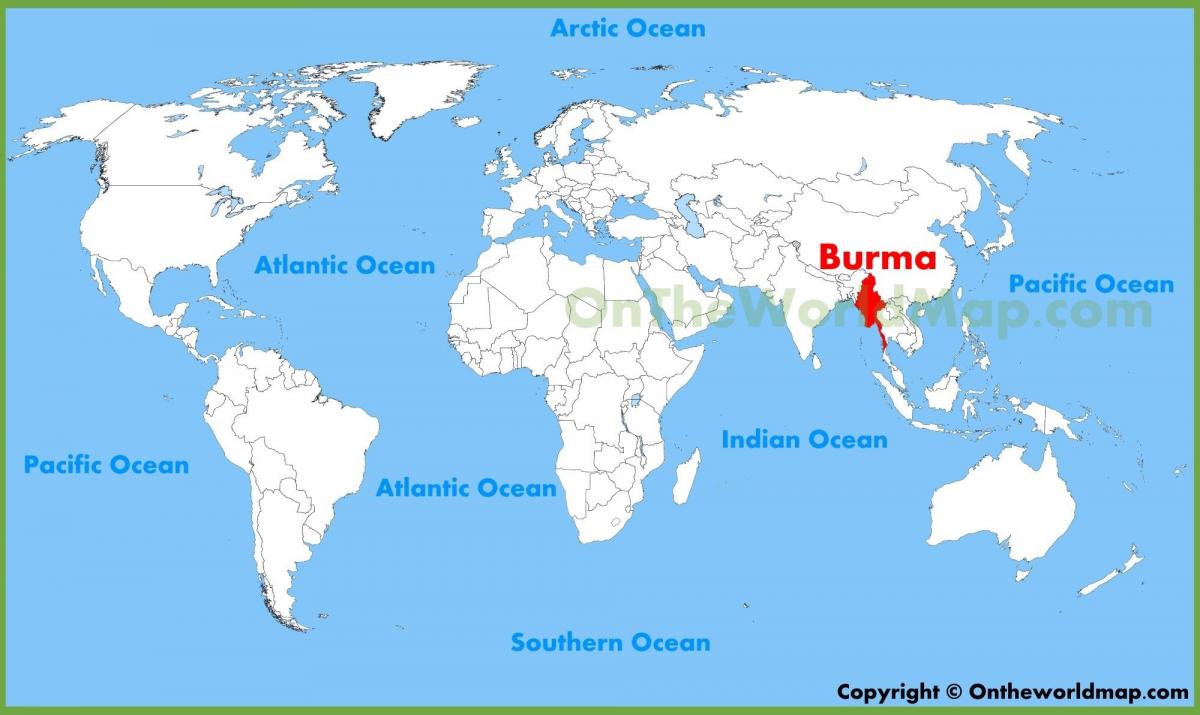 बर्मा मानचित्र पर स्थान