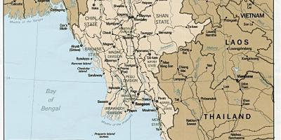 यांगून, बर्मा नक्शा
